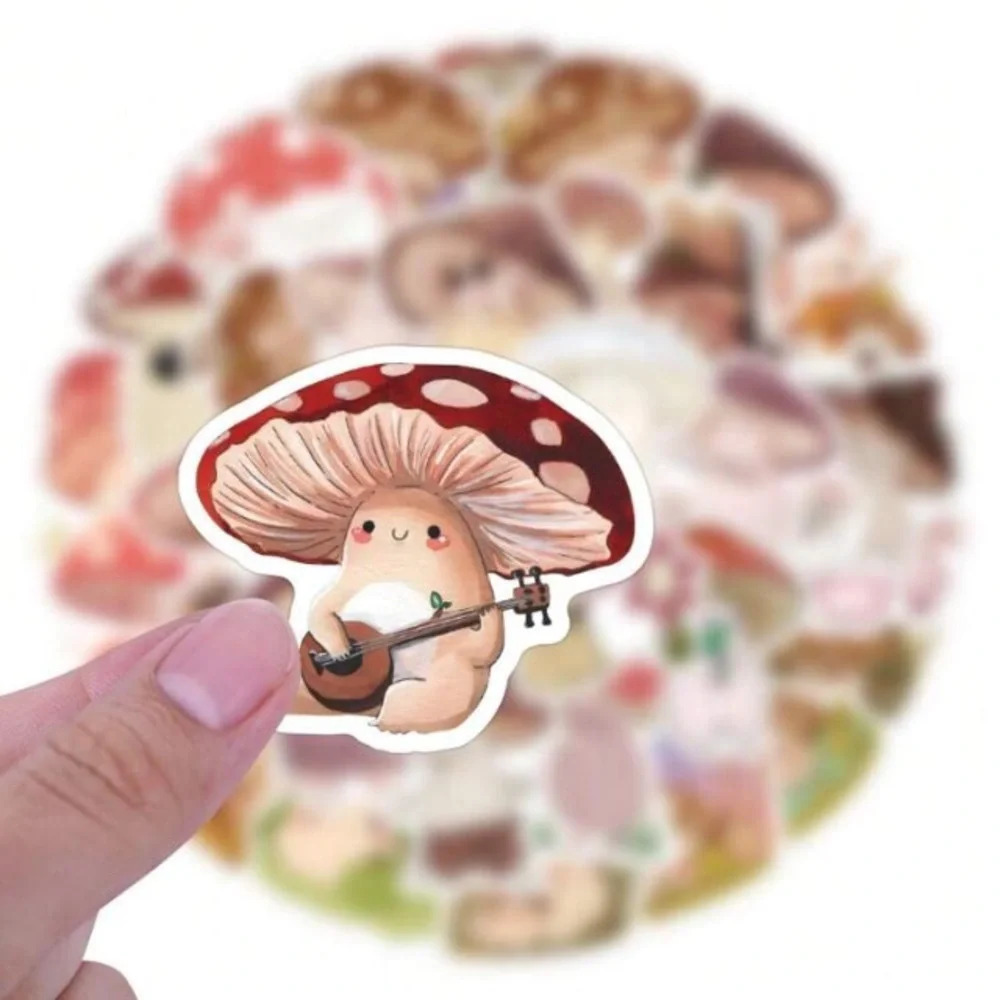 60 colorful cartoon mushroom vinyl stickers decor laptop phone mug luggage book